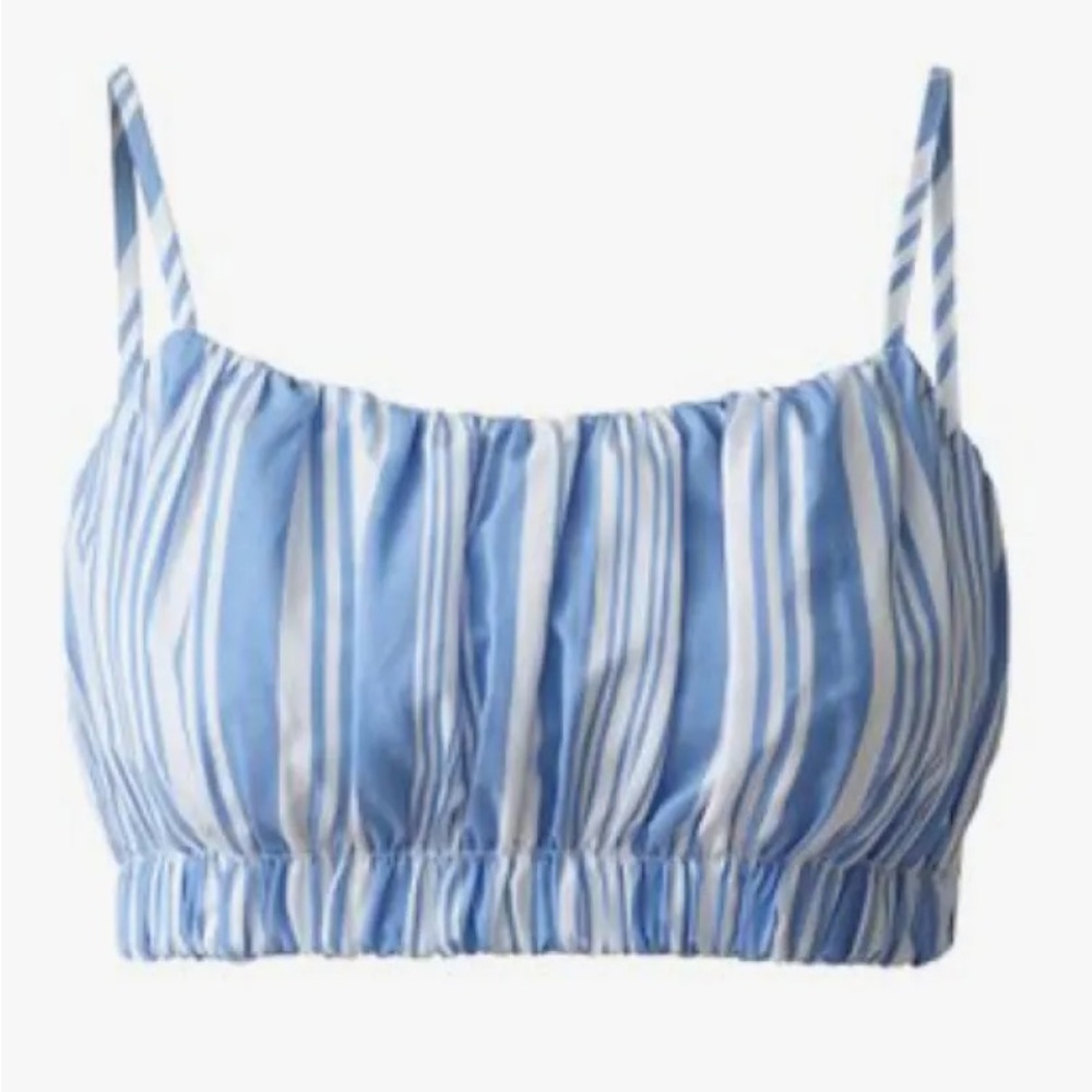 Lemlem x H&M Blue and white striped cropped tank